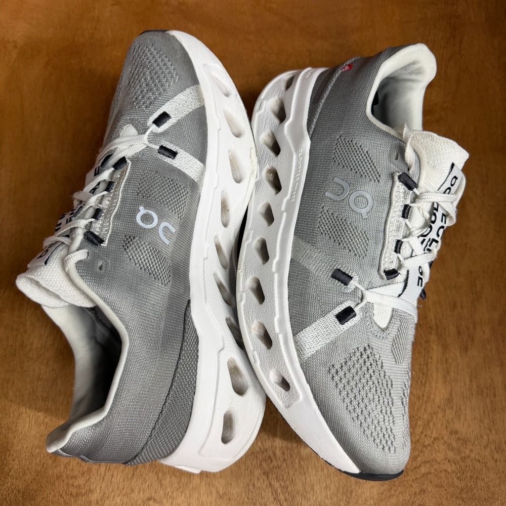 On Cloudeclipse Running Shoes Womens Sz 9 Alloy Gray White Sneakers *No Insoles*